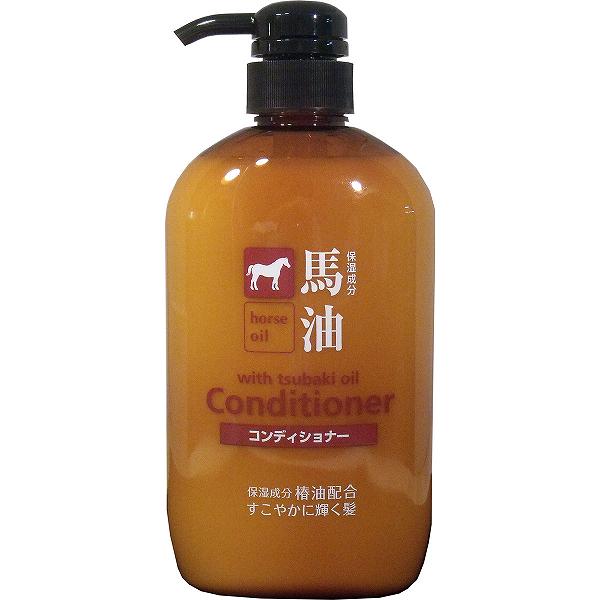 【3個セット】 馬油コンディショナー 椿油配合 600mL ホテル しっとり ダメージケア シャンプー 施設 ヘアケア 馬油 トリートメント クセ毛 コスメステーシヨン 保湿 熊野油脂 リンス うるおい ボトル バーユ 弱酸性 コンディショナー 高保湿成分