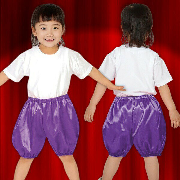 【5個セット】 ソフトサテン かぼちゃパンツ 紫 C