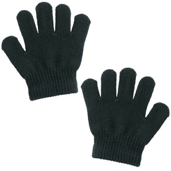 Gloves - 【2個セット】 ミニのびのび手袋 黒