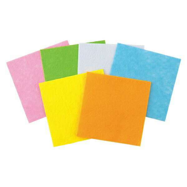 Rakuten - 【5個セット】 フェルトシールセット80×80mm 6色組