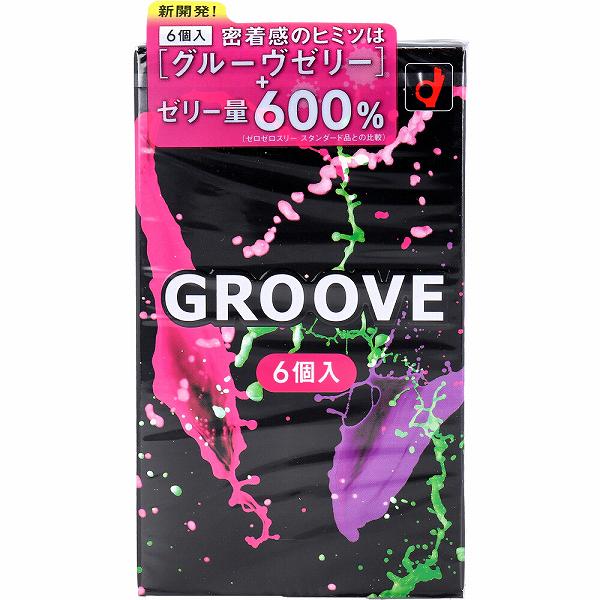 【2個セット】 オカモト GROOVE コンドーム 6個入 新感覚 ゼリー 避妊用コンドーム ラテックス レギュラーサイズ スタンダード プレミアム ズレにくい 密着 スキン 男性用 天然ゴム 出産計画 管理医療機器 ビバジェル 潤滑 オカモトコンドーム オカモトコンド