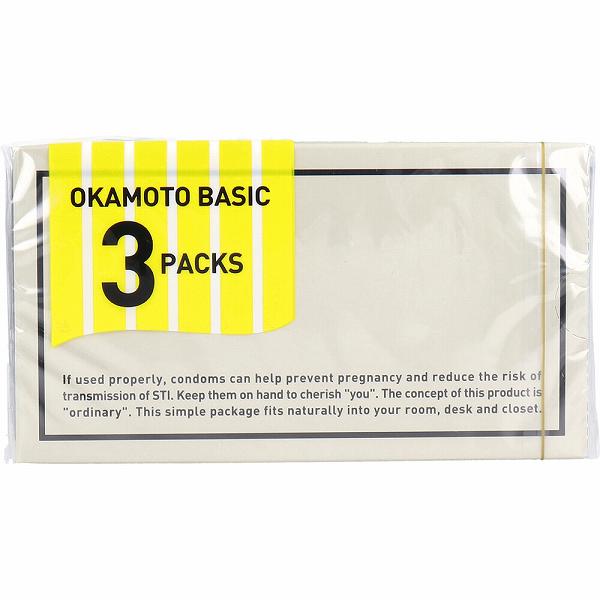 ウルマックス 楽天市場店の【5個セット】 オカモト OKAMOTO BASIC コンドーム 12個入×3個パック 衛生用品 ベーシックコンドーム 業務用 スキン 男性用 大容量 ベーシック 選べる シンプル 天然ゴムラテックス メンズ オカモトコンドームズ 避妊具 潤滑剤｜アングル2