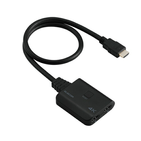 【正規代理店】 エレコム VSP-HD4K120BK HDMI分配器 4K30Hz対応 1入力(HDMI)+2出力(HDMI) ブラック