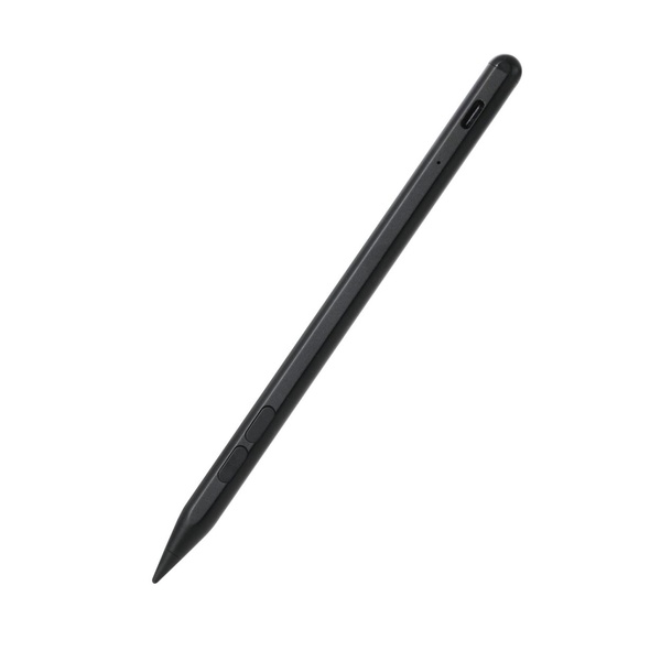 エレコム P-TPACSTAP14BK タッチペン 充電式 iPad専用 ショートカットボタン パームリジェクション 傾き検知 磁気吸着 USB-C充電 急速充電 交換ペン先 ブラック