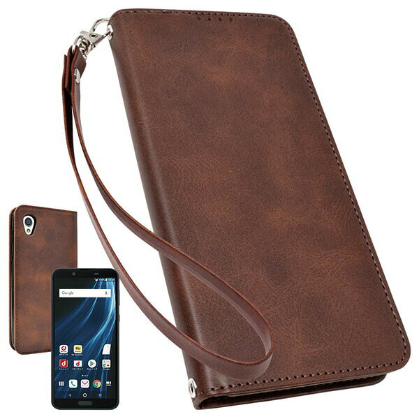 Mobile Phone - shizukawill AQUOS sense2 手帳型 本革調ケース sense2 ダークブラウン SHAQSE2DBR シズカウィル
