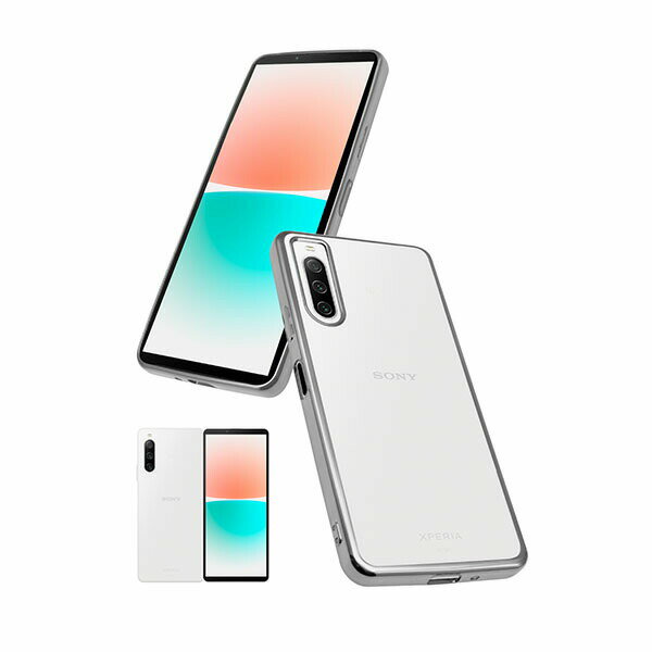 shizukawill Xperia 10 IV サイドメッキ加工 TPU クリアケース Xperia 10 IV シルバー×クリア SOX10M4CLSR シズカウィル