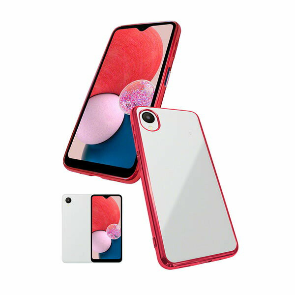 shizukawill Galaxy A23 5G サイドメッキ加工 TPU クリアケース Galaxy A23 5G レッド×クリア SAGAA23CLRE シズカウィル