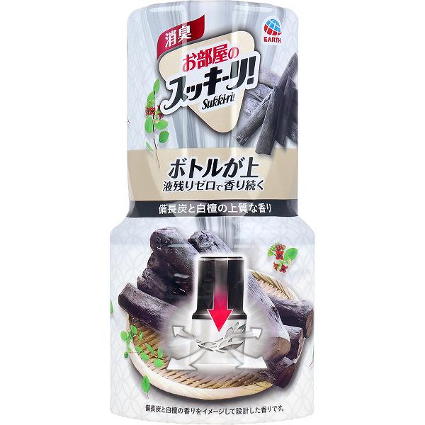 【2個セット】 お部屋のスッキーリ! Sukki-ri! 備長炭と白檀の上質な香り 400mL 置き型 芳香 洗剤 消臭剤 抽選 部屋用 トイレ用 置き型タイプ 消臭 消臭芳香剤 スッキーリ 芳香剤 室内用 清掃 掃除 無香料 備長炭と白檀の香り アース 消耗品 アース製薬 住環