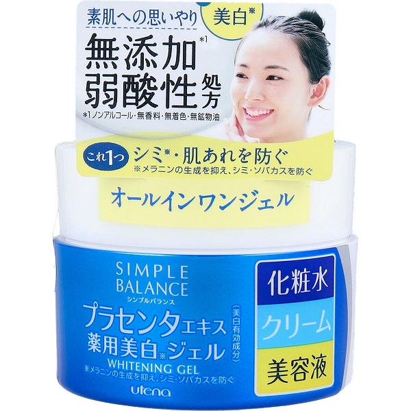 【6個セット】 シンプルバランス 美白ジェル 100g 薬用美白ジェル ウテナ 薬用 ジェル 美容 クリーム スキンケア 保湿 プラセンタエキス配合 乳状美白液 化粧水 基礎化粧品 オールインワン 正規品 アットコスメ オールインワンジェル プラセンタ 化粧品