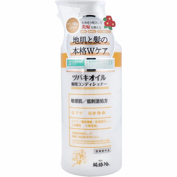 【6個セット】 ツバキオイル 薬用コンディショナー 450mL ダメージケア シャンプー 薬用 ヘアケア 椿油配合 保湿 リンス 頭皮 ボトル 弱酸性 抗炎症 コンディショナー 敏感肌 低刺激 地肌 本体 無添加 かゆみ 椿油 アミノ酸 化粧品 黒ばら本舗
