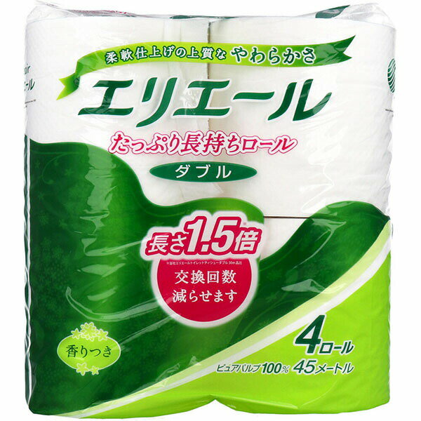 【2個セット】 大王製紙 エリエールトイレットティシューコンパクト4R(ダブル) 消耗品 ふんわり トイレットティシュー コンパクト トイレ用品 トイレットペーパー やわらか ダブル 長持ち