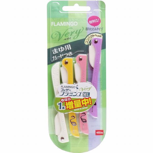 ▼まとめ買いがおすすめ！ 2個セット（お得） 5個セット（人気） 10個セット（人気） ガードが横すべりを防ぎ、お肌を守りますので、初めての方もあんしんしてお使いになれます。●まゆそりに適した刃長と使いやすいコンパクトヘッドで、まゆをきれいに仕上げることができます。●便利な折りたたみタイプです。【品質表示】樹脂部・・・ABS樹脂(熱変形温度70度)刃部・・・ステンレス刃物鋼(刃厚0.15mm)、プラチナ合金、樹脂のWコーティング加工、ガードはステンレス製【便利な折りたたみタイプ】使用時・・・まっすぐのばす使用後・・・折りたたむ【注意】・鋭利な刃物です。取扱いや保管には十分ご注意してください。・刃先に衝撃を与えた場合は刃こぼれしていることがありますので、新しいものをお使いください。・そる前には必ずクリームや石鹸をのばしてから肌にかるくあて、なでるようにしてそってください。(横には引かないでください。)・クリームや石鹸などが、手やカミソリについた時は、手がすべらないようによく洗い流してからお使いください。・吹き出物がある場合、又はお肌の状態が悪い時ご使用になりますと、お肌を傷めることがありますので、ご使用にならないでください。・ご使用後はよく水洗いしてから水気を切り、湿気のない場所に保管してください。・刃先にコーティングがしてありますので、切れ味を長持ちさせるため、水洗い後刃先を拭かないでください。・お子様の手の届かないところに保管してください。個装サイズ：80X210X7mm個装重量：約25g内容量：3本入製造国：日本 【検索用キーワード】 ガード付き FEATHER 3本 貝印ガードが横すべりを防ぎ、お肌を守りますので、初めての方もあんしんしてお使いになれます。 ▼まとめ買いがおすすめ！ 2個セット（限定） 5個セット（人気） 10個セット（格安）