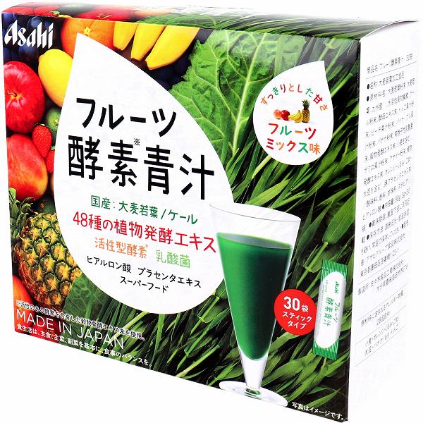 アサヒ フルーツ酵素青汁 フルーツミックス味 3g×30袋 アサヒグループ バランス栄養食品 スティックタイプ 国産 アサヒ食品 大麦若葉 栄養補助 健康 ケール 食事関連 青汁 高品質 日本製 フルーツ酵素 ドリンク 乳酸菌 アサヒグループ食品 健康維持