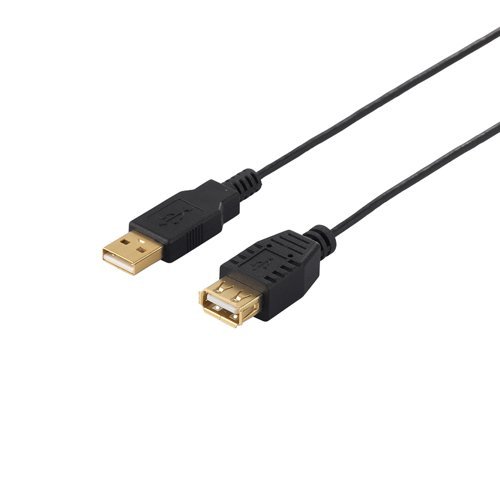 バッファロー iBUFFALO USB2.0延長ケーブル (A to A) スリムタイプ ブラック 1m BSUAASM210BK 送料無料