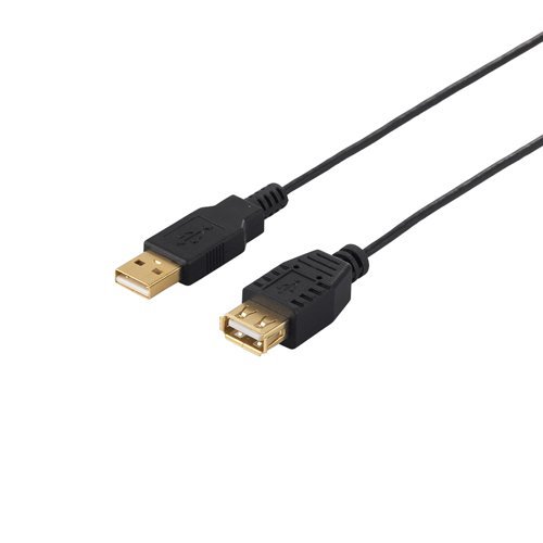 バッファロー iBUFFALO USB2.0延長ケーブル (A to A) スリムタイプ ブラック 1.5m BSUAASM215BK 送料無料