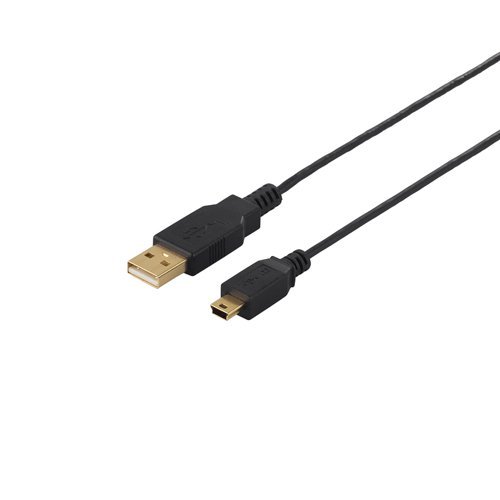 Cable - 【5個セット】 USB2.0ケーブル (A to miniB) スリムタイプ 2m ブラック