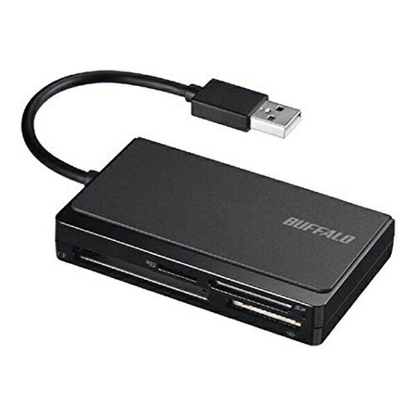 バッファロー BSCR300U2BK USB2.0 マルチカードリーダー ケーブル収納モデル ブラック 2倍速 BUFFALO 送料無料