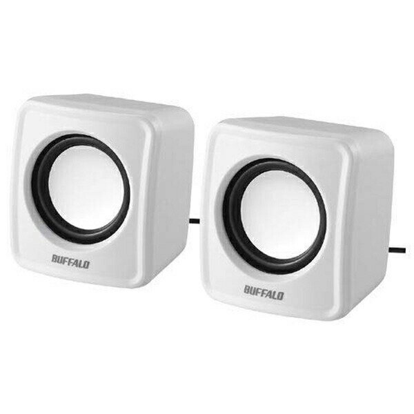 버팔로 BSSP100UWH PC 용 스피커 USB 전원 컴팩트 사이즈 화이트 USB 급전 BUFFALO 무료 배송
