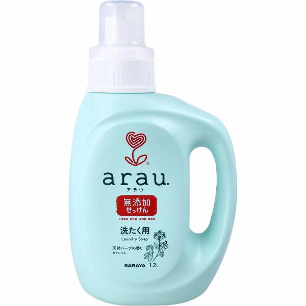 【15個セット】 arau.アラウ 洗たく用せっけん ゼラニウム 本体 1.2L 洗剤 洗たくせっけん 無添加石鹸 スペアミント 天然ハーブ配合 洗たく用 洗濯石鹸 アラウ 衣類 衣類用洗剤 液体 ボトル 洗濯用洗剤 クリーナー 洗濯用 洗濯洗剤 洗濯石けん