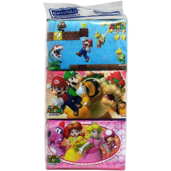 マリオ スーパー ポケット ティッシュ ハヤシ商事 キャラクター パック 子供用 携帯ティシュ キッズ こども 衛生用品 外出 遠足 保育園 小学生 トイレ auc-ulmax-11783305 ウルマックス 楽天市場店 パッケージ画像