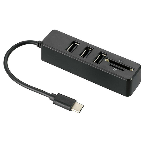 ▼まとめ買いがおすすめ！ 2個セット（限定） 3個セット（爆安） 5個セット（爆安） 10個セット（激安） USB TypeCハブ。SDメモリーカードとmicroSDメモリーカードのリーダー機能を備え、USB周辺機器との接続に対応。【セット内容】●USB TypeCハブ × 3個【特徴】●SDメモリーカードスロットとmicroSDメモリーカードスロットを備える●最大転送速度480Mbps(理論値)【仕様】サイズ85×20×20mmカラーブラックケーブル長100mm材質ABS重量150gコネクタ形状USB Cオス×1対応OSWindows 7、Windows 11、Mac 8.6以降、Android規格SDメモリーカードスロット×1、microSDメモリーカードスロット×1、転送最大スピード480Mbps(理論値)、供給電流最大120mA(全3ポート合計)【使用場所】●テレワーク　●在宅ワーク　●オフィス【ご注意】●色の濃淡は現物と異なる場合があるUSB TypeCハブ。SDメモリーカードとmicroSDメモリーカードのリーダー機能を備え、USB周辺機器との接続に対応。サイズ：85×20×20mm　重量：150g3個セットでお届け。テレワーク、在宅ワーク、オフィスなどに。 ▼まとめ買いがおすすめ！ 2個セット（特売） 3個セット（格安） 5個セット（特売） 10個セット（特売）