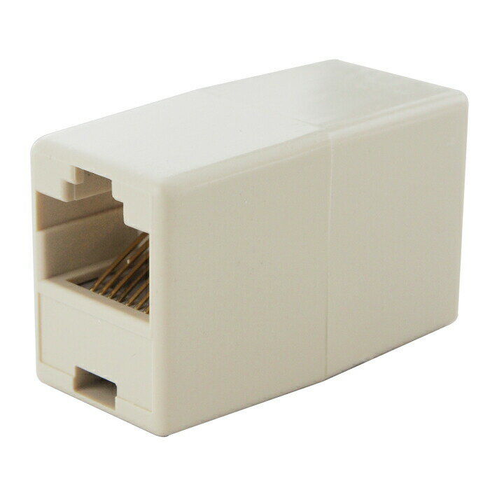 LAN延長コネクタ RJ45延長アダプタ RJ中継コネクタ CAT5e 8極8芯 RJ-45 LANケーブル延長 メス-メス パソコン周辺機器 コネクタ アダプター ジャック プラグ 中継 延長 ストレート全結線 UTP 8P8C ケーブルアクセサリー アイボリー UL-CAAD005 ウルマック 送料無料