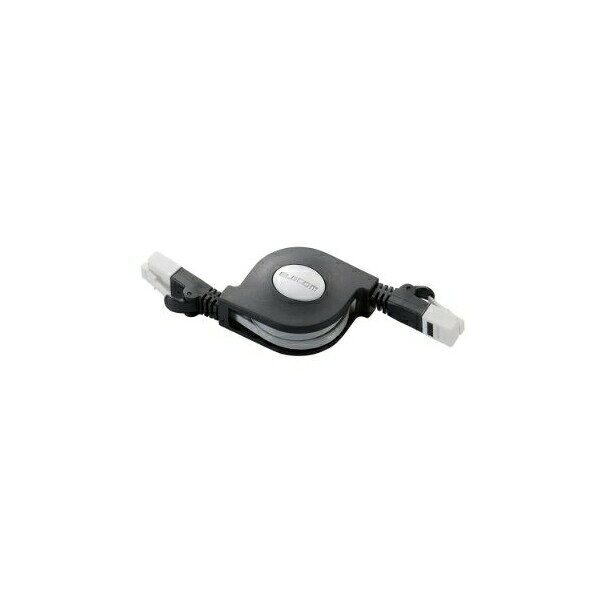【正規代理店】 エレコム LD-MCTGT/BK Cat6準拠 LANケーブル ランケーブル インターネットケーブル ケーブル 巻取り式 ツメ折れ防止 1.5m ブラック ELECOM 配線 爪折れ防止 対応 ツメ折れ防止タイプ ネットワークケーブル 巻き取りタイプ ヨリ線 巻き取り 送料無料