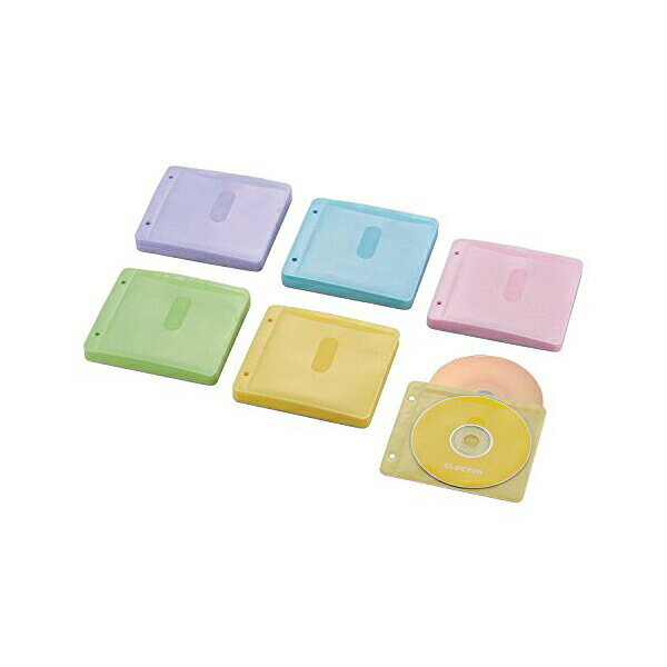 樂天商城 - 【5個セット】 エレコム CCD-NBWB120ASO 不織布ディスクケース Blu-ray DVD CD 対応 Blu-rayケース DVDケース CDケース 2穴付き 2枚収納 60枚セット 5色アソート ELECOM 不織布ケース 収納 両面収納 メディアケース アソートカラー 記録メディア 送料無料