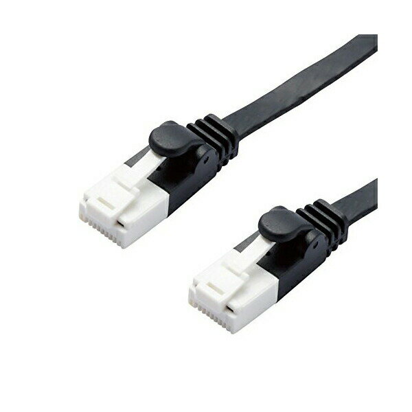  エレコム LD-GFAT/BK10 Cat6A準拠 LANケーブル ランケーブル インターネットケーブル ケーブル cat6 A フラットケーブル 1m ブラック ELECOM 配線 フラットタイプ 爪折れ防止 接続 ツメ折れ防止タイプ ネットワークケーブル パソコン 超高速 送料無料