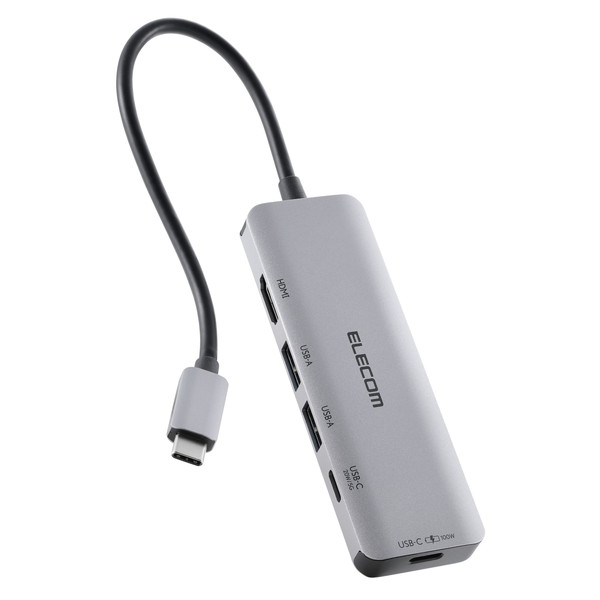 エレコム USB-C ドッキングステーション DST-051BPSV シルバー ELECOM DST 051 BPSV USB-A HDMI Power Delivery 充電 パソコン