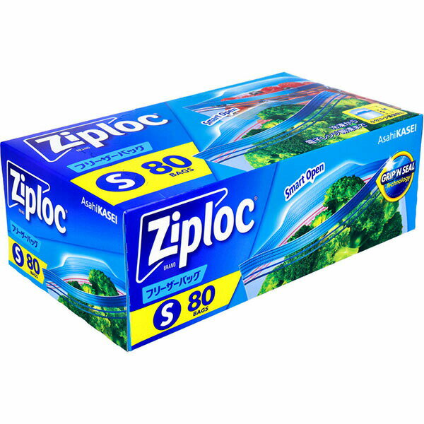 【2個セット】 ジップロック フリーザーバッグS80枚入 フリーザーバッグ 食品保存 フリーザーバック 冷凍保存 入数 大容量品 レンジ解凍 ジッパー付き袋 キッチン用品