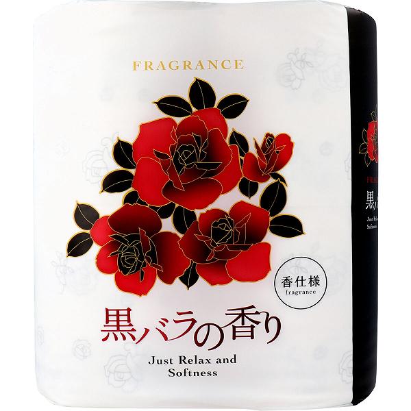 【2個セット】 四国特紙 トイレットペーパー 黒バラの香り ダブル 30m×4ロール プリント柄 トイレ用品 やわらか 日用消耗品 ふんわり 香仕様 大容量 日用品 消耗品 トイレットロール トイレ
