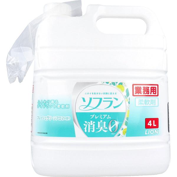 樂天商城 - ライオンハイジーン 業務用品 ソフラン プレミアム消臭 フレッシュグリ-ンアロマの香り 4L