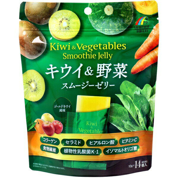 【2個セット】 ユニマットリケン キウイ スムージー ゼリー 食物繊維 乳酸菌配合 コラーゲン ヒアルロン酸 セラミド ビタミン配合 野菜 フルーツ 栄養補助食品 美容 健康維持 腸活 毎日 詰め替え用 auc-ulmax-12234798 ウルマックス 楽天市場店 パッケージ画像