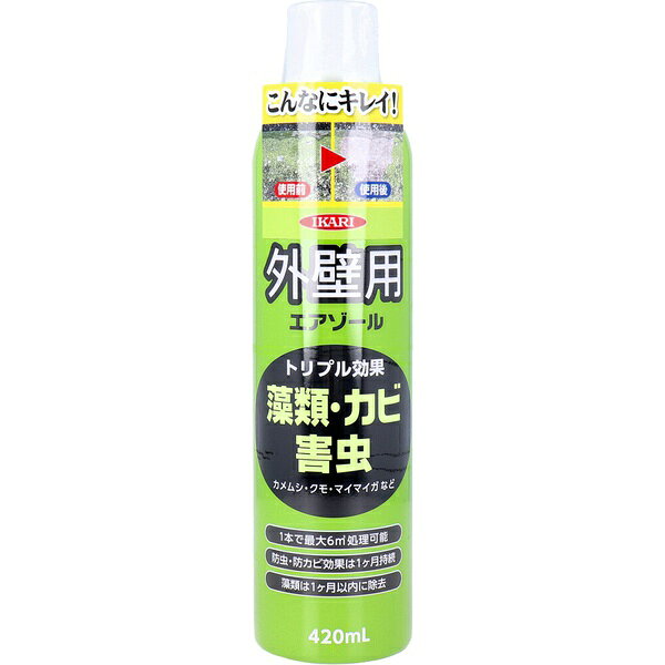 イカリ 外壁用エアゾール消毒スプレー 420ml 藻類カビ害虫対策 防虫駆除 ikari カメムシマイマイガ除去 屋外専用