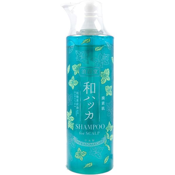 【15個セット】 潤素肌 和ハッカ スカルプシャンプー 485mL 女性 ダメージケア シャンプー ヘアケア ひんやり 爽快 椿オイル配合 男性 リンス 頭皮 抜け毛対策 ハッカ油 スッキリ 毛髪 リンスイン メンズ ローランド 精油 スカルプ アロマ お風呂 汗臭 アミノ酸系