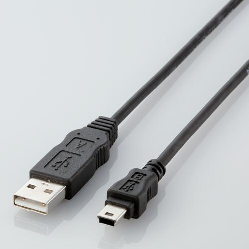  エレコム USB-ECOM510 USBminiケーブル RoHS指令準拠 USB A オス-USB miniB オス 1.0m ブラック M エコUSBケーブル ( A-miniB 1m ) 送料無料