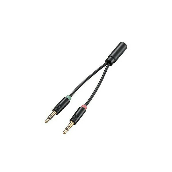 【10個セット】 エレコム AV-35AD01BK マイク付きイヤホン用φ3.5mm変換ケーブル