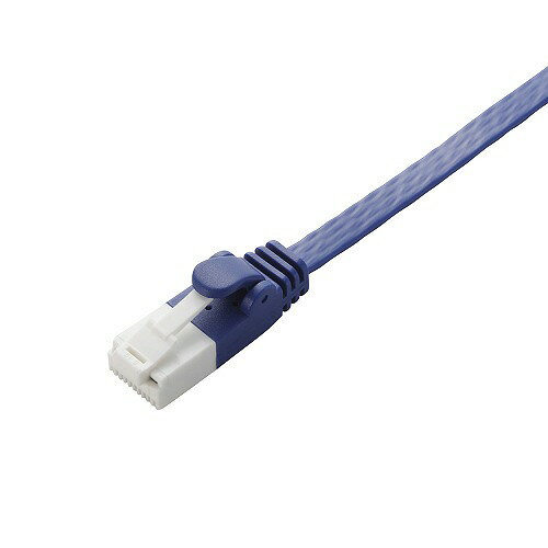 【10個セット】 エレコム LD-GFAT／BM200 ツメ折れ防止フラットLANケーブル(Cat6A)20.0m　ブルーメタリック