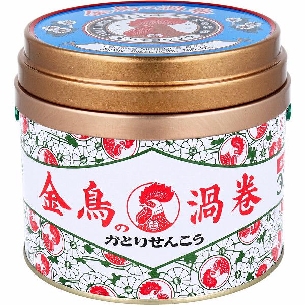 【12個セット】 金鳥の渦巻 蚊取線香 30巻入 屋外 殺虫剤 缶入り 置き型 虫除け 洗剤 大日本除虫菊 大日本除蟲 缶入 防虫 キンチョー 忌避剤 ヒマサ金物 防虫剤 野外 線香皿付 害虫対策 対策 清掃 かとりせんこう 日本製 掃除 金鳥 アウトドア