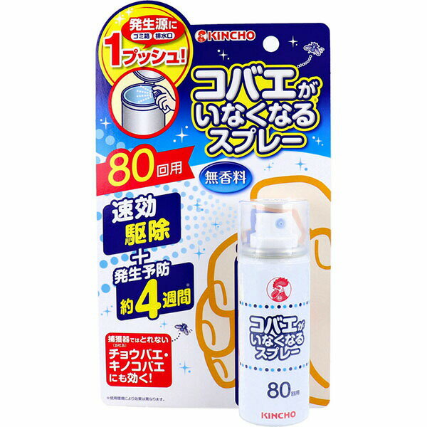 【2個セット】 コバエがいなくなるスプレー 無香料 80回用
