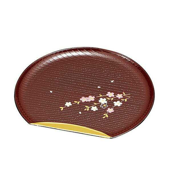 宮本産業 銘々皿 半月皿 4.5寸 山中塗 溜渕金 花さくら 和菓子 食器 プレート 和食器 菓子皿 食洗機対応 プラスチック 半月盆 電子レンジ対応 取り皿 小皿 軽量 耐久性 おもてなし 上品 和モダン 使いやすい ハウスホールド 食洗機 丸皿 収納 カフェ 法事 敷物