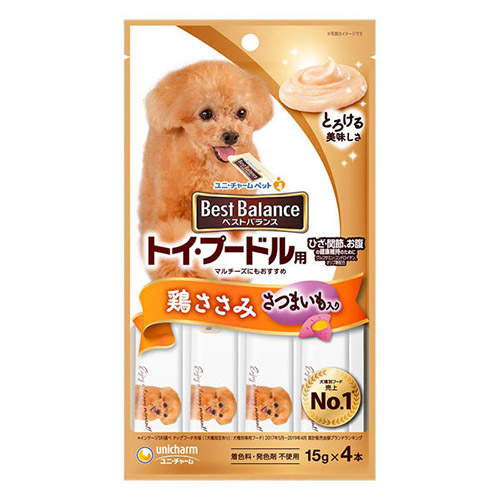 【6個セット】 ベストバランスおやつ トイ・プードル用 ささみ入り 15g×4本 安心素材