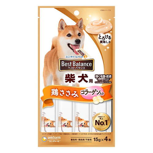 【3個セット】 ベストバランスおやつ 柴犬用 ささみ入り 15g×4本 安心素材
