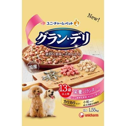 Premium - 【3個セット】 ユニチャーム グラン・デリ カリカリ仕立て 13歳以上用 栄養バランスセレクト1.55kg ドライ 高齢犬 13歳 総合栄養食 日本製 ユニ・チャーム unicharm ドライフード 栄養バランスセレクト 犬用フード ドッグフード シニア犬用 ペット用品 安心素材