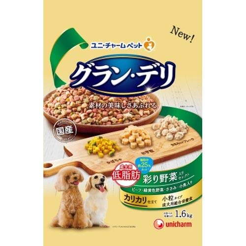 Premium - 【3個セット】 ユニチャーム グラン・デリ カリカリ仕立て 成犬用 低脂肪彩り野菜入りセレクト 脂肪分約25%カット 1.6kg ドライ 成犬 総合栄養食 日本製 ユニ・チャーム unicharm ドライフード 彩り野菜入りセレクト 犬用フード 彩り野菜入り 安心素材