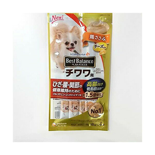 【3個セット】 ユニ・チャーム ベス バラ おやつ チワワ 高齢 ささみ 15g×4本 安心素材