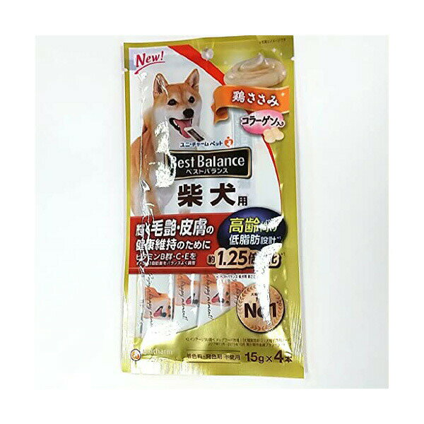【6個セット】 ユニ・チャーム ベス バラ おやつ 柴犬高齢 鶏ささみ 15g×4本 安心素材