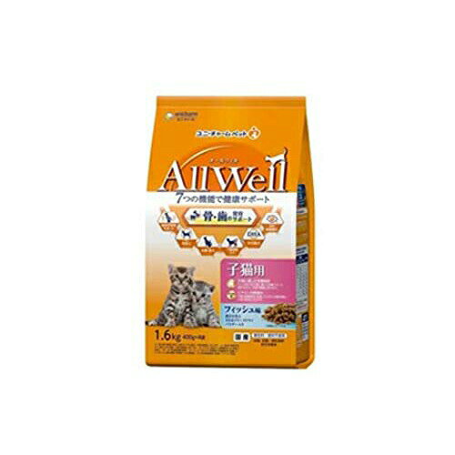 樂天商城 - 【3個セット】 ユニチャーム AllWell 健康に育つ子 猫用 フィッシュ 味挽き小魚と ささみ のフリーズ ドライ パウダー入り 1.6kg 子猫 総合栄養食 日本製 ユニ・チャーム unicharm 下部尿路の健康維持 キャットフード 着色料不使用 猫用フード 安心素材