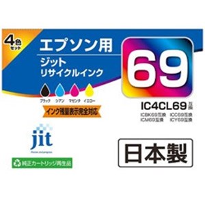 Rakuten - 【2個セット】 ジット JITKE694P エプソン EPSON：IC4CL69（4色パック）対応 ジット リサイクルインクカートリッジ 目印：砂時計